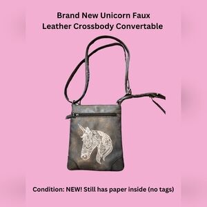 Brand New Faux Leather Unicorn Purse